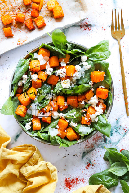 Roast pumpkin spinach feta salad   - exclusive set