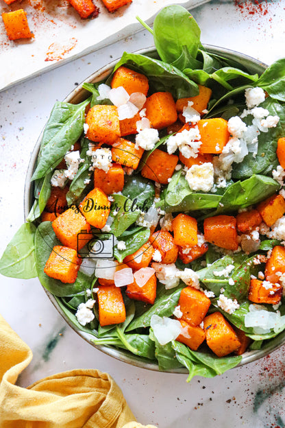 Roast pumpkin spinach feta salad   - exclusive set