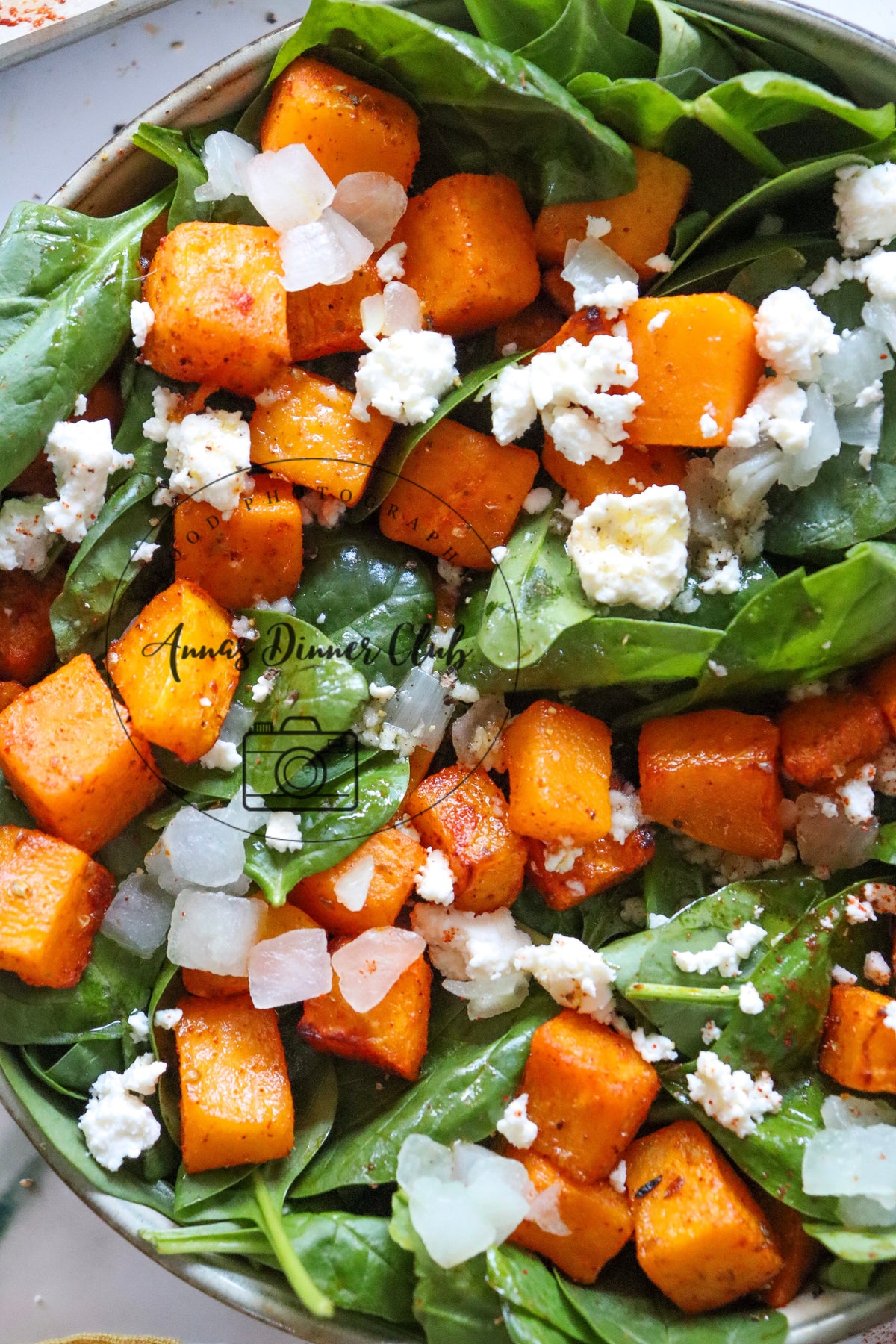 Roast pumpkin spinach feta salad   - exclusive set