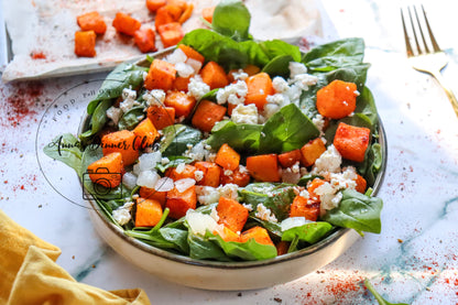 Roast pumpkin spinach feta salad   - exclusive set