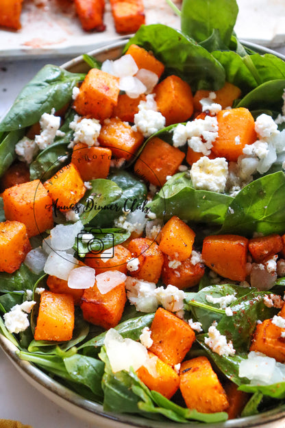 Roast pumpkin spinach feta salad   - exclusive set