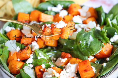 Roast pumpkin spinach feta salad   - exclusive set