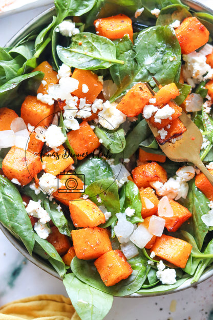 Roast pumpkin spinach feta salad   - exclusive set