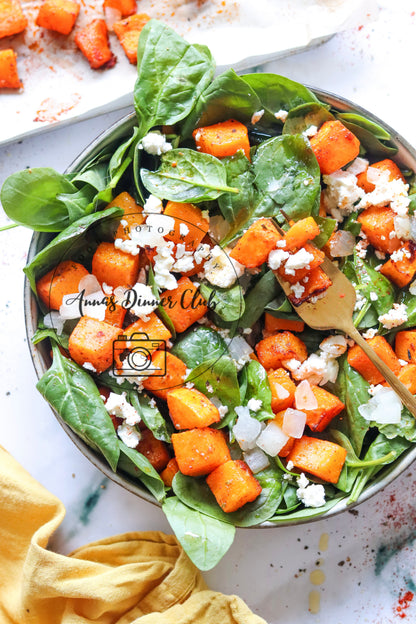 Roast pumpkin spinach feta salad   - exclusive set