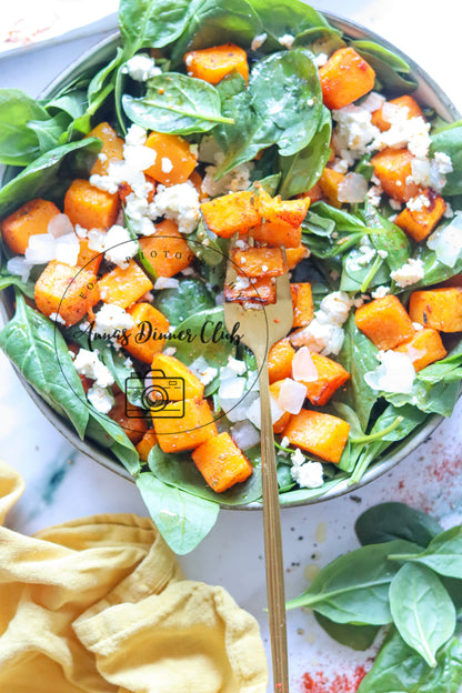 Roast pumpkin spinach feta salad   - exclusive set