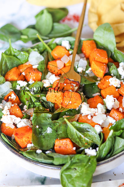 Roast pumpkin spinach feta salad   - exclusive set