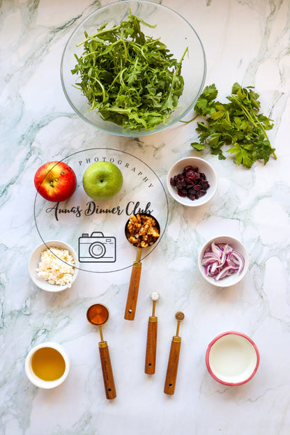 Winter-Style Apple Walnut Salad with White Balsamic Vinaigrette- exclusive set