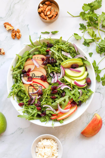 Winter-Style Apple Walnut Salad with White Balsamic Vinaigrette- exclusive set
