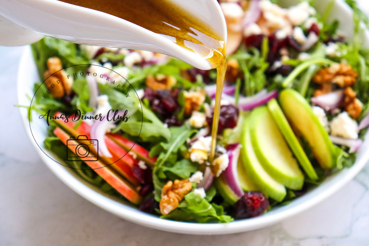 Winter-Style Apple Walnut Salad with White Balsamic Vinaigrette- exclusive set