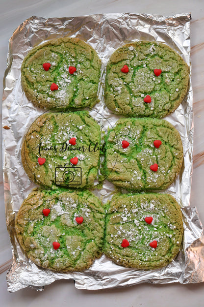 Grinch Cake Mix Crinkle Cookies (Minty Green Crinkles)- exclusive set