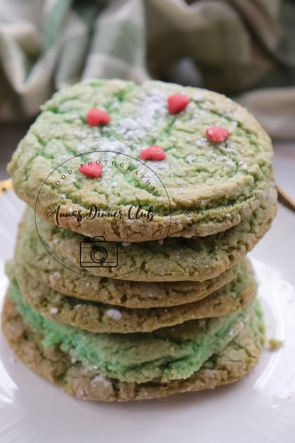 Grinch Cake Mix Crinkle Cookies (Minty Green Crinkles)- exclusive set
