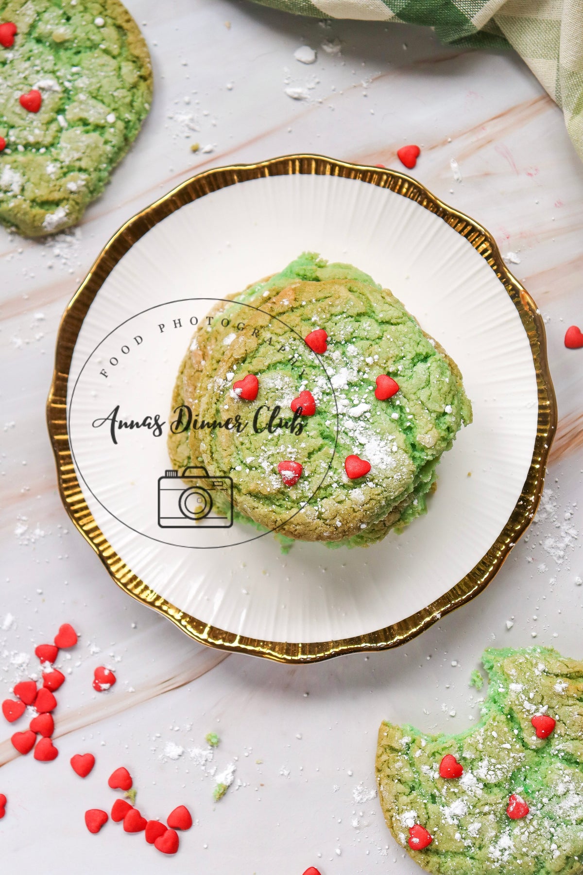 Grinch Cake Mix Crinkle Cookies (Minty Green Crinkles)- exclusive set