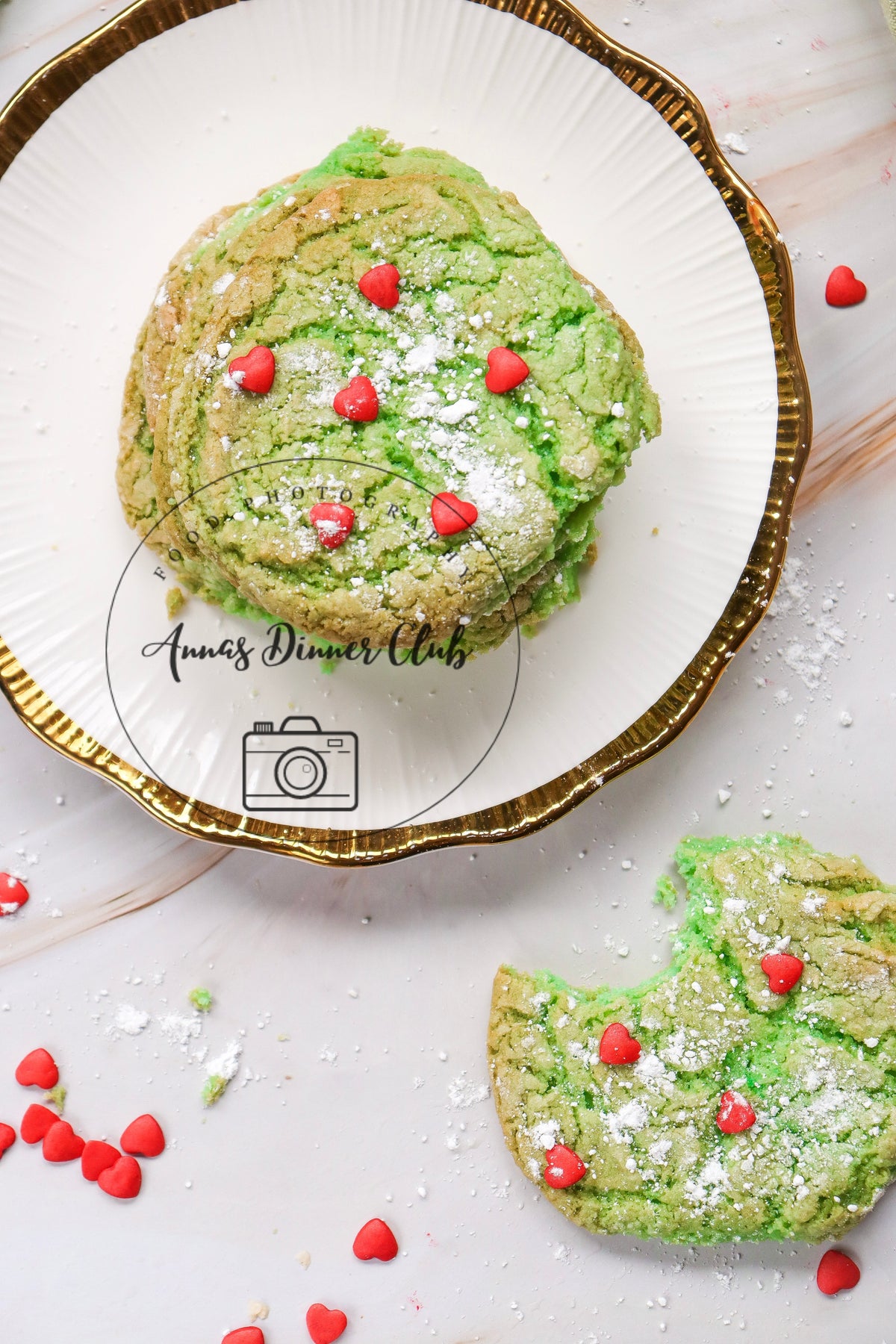 Grinch Cake Mix Crinkle Cookies (Minty Green Crinkles)- exclusive set