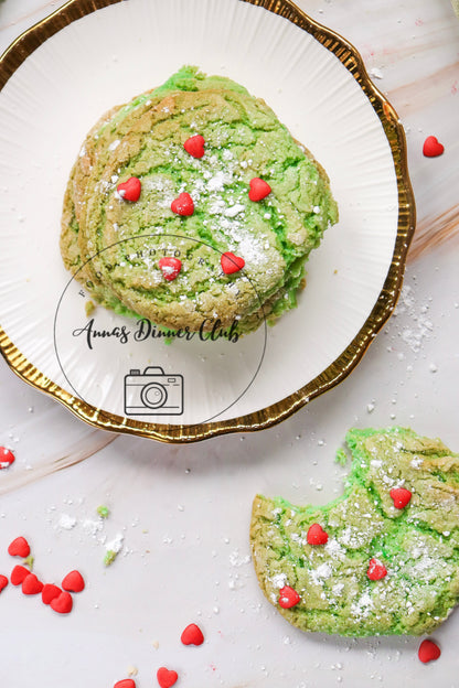 Grinch Cake Mix Crinkle Cookies (Minty Green Crinkles)- exclusive set