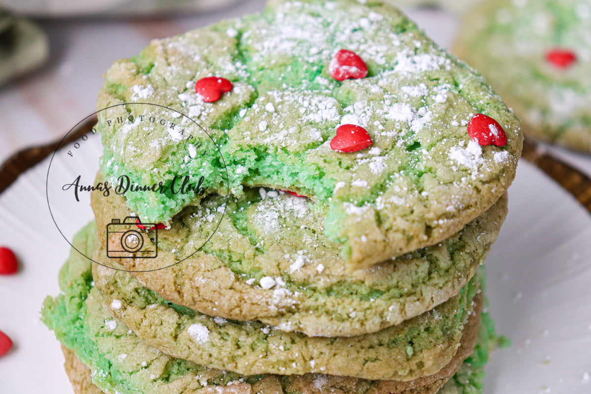 Grinch Cake Mix Crinkle Cookies (Minty Green Crinkles)- exclusive set