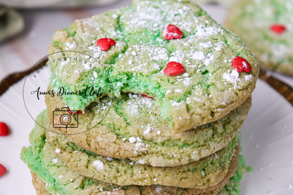 Grinch Cake Mix Crinkle Cookies (Minty Green Crinkles)- exclusive set