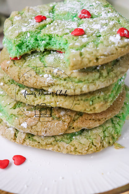Grinch Cake Mix Crinkle Cookies (Minty Green Crinkles)- exclusive set