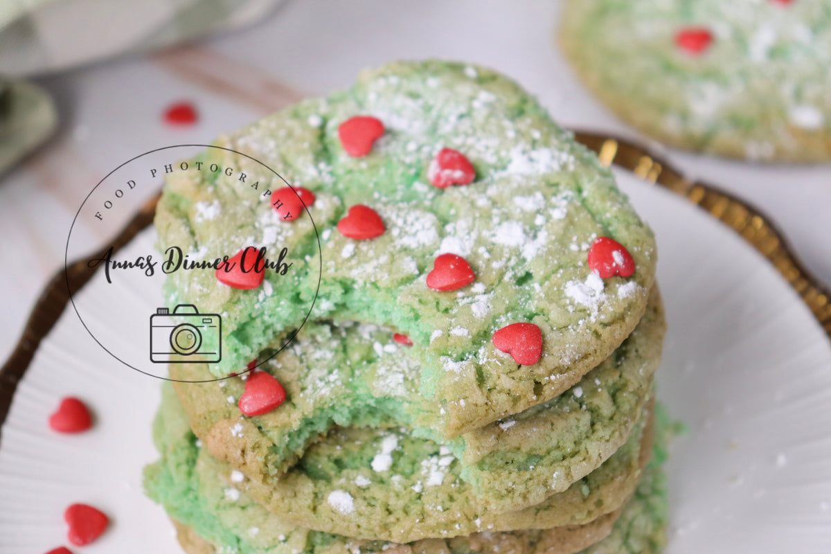 Grinch Cake Mix Crinkle Cookies (Minty Green Crinkles)- exclusive set