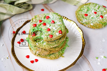 Grinch Cake Mix Crinkle Cookies (Minty Green Crinkles)- exclusive set