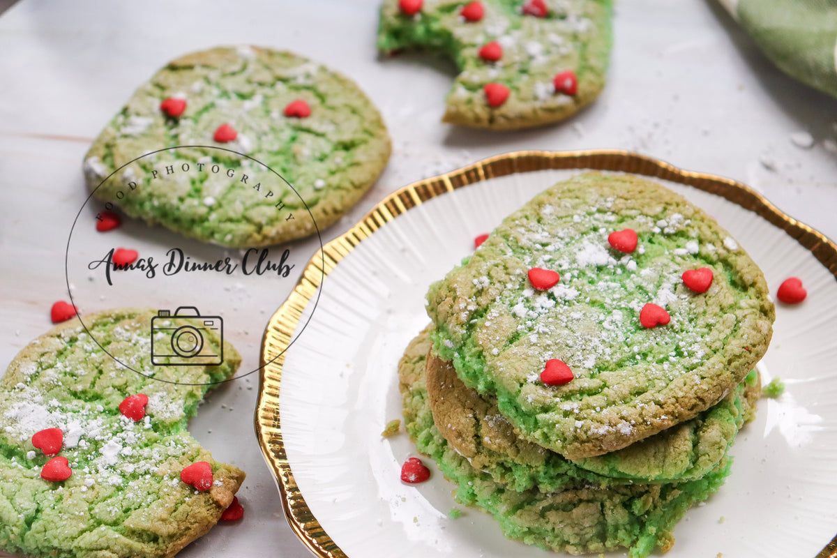 Grinch Cake Mix Crinkle Cookies (Minty Green Crinkles)- exclusive set