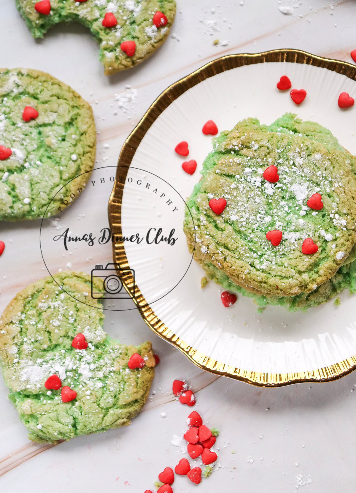 Grinch Cake Mix Crinkle Cookies (Minty Green Crinkles)- exclusive set