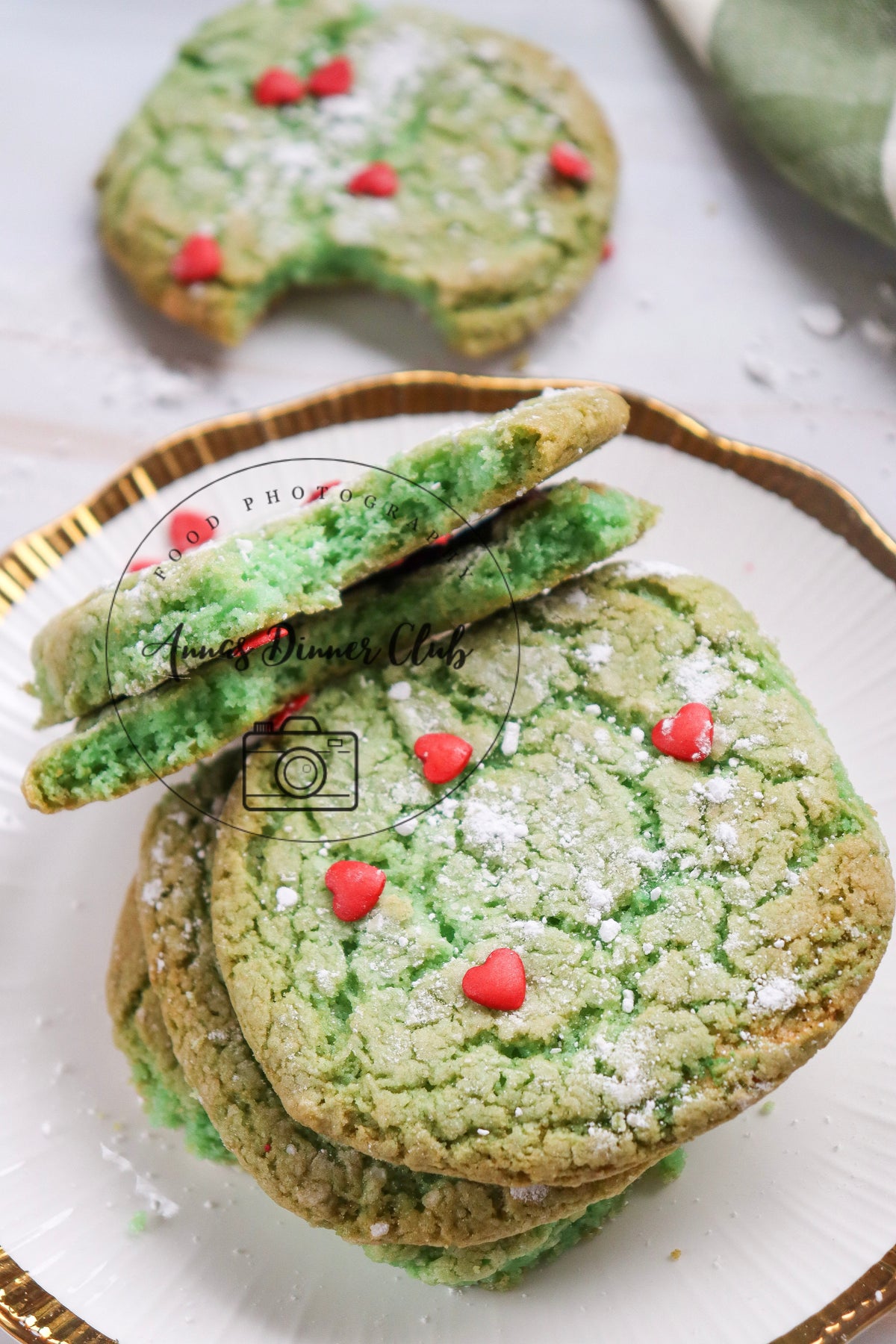 Grinch Cake Mix Crinkle Cookies (Minty Green Crinkles)- exclusive set