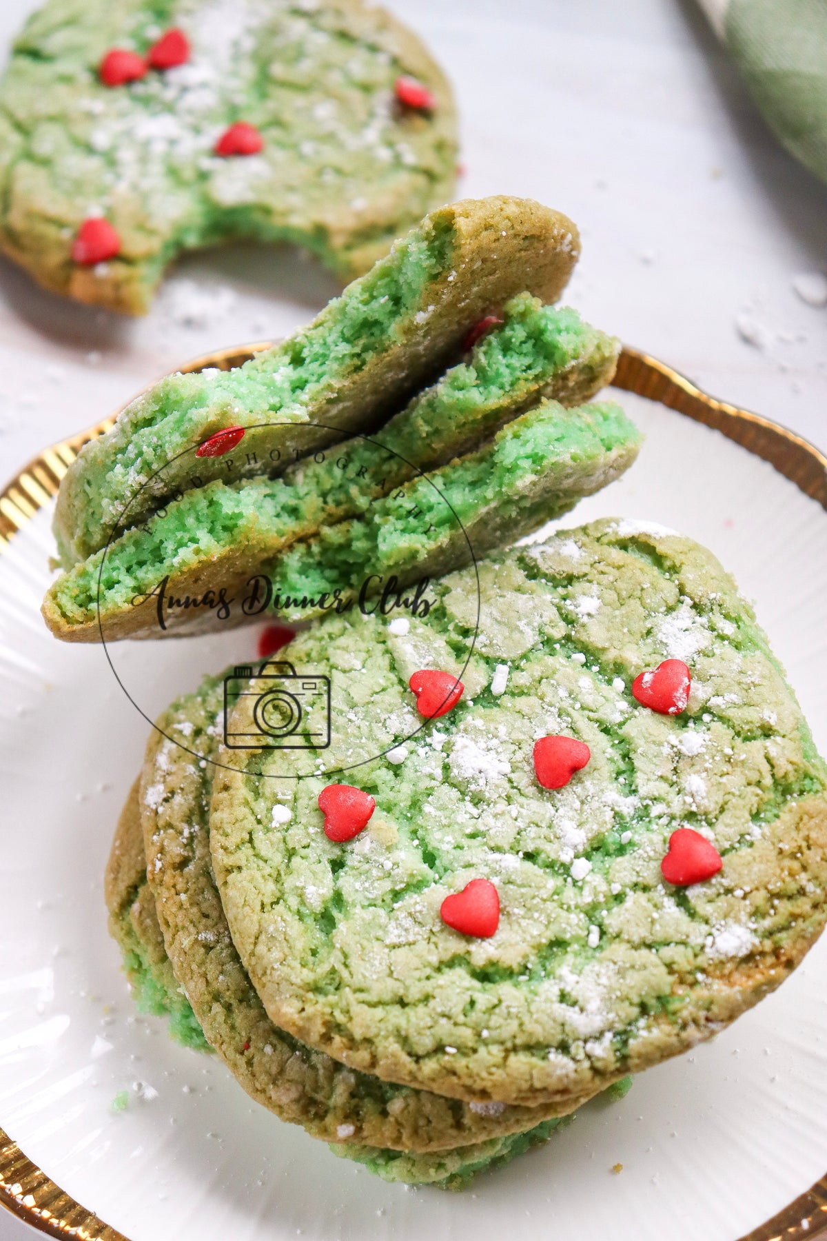 Grinch Cake Mix Crinkle Cookies (Minty Green Crinkles)- exclusive set