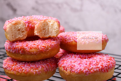 Home made pink- orange donuts PLR set