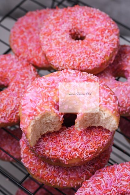 Home made pink- orange donuts PLR set