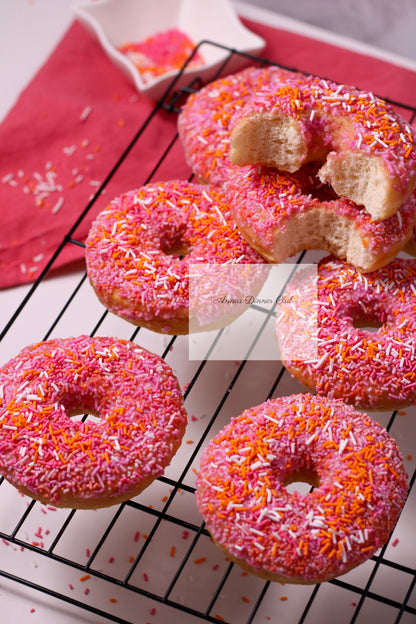 Home made pink- orange donuts PLR set