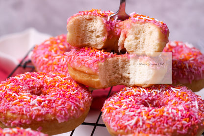 Home made pink- orange donuts PLR set