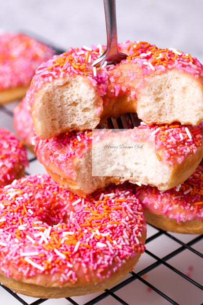 Home made pink- orange donuts PLR set