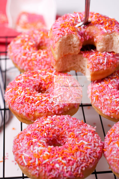 Home made pink- orange donuts PLR set