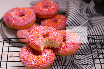 Home made pink- orange donuts PLR set
