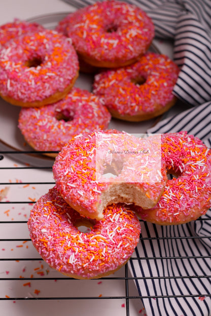 Home made pink- orange donuts PLR set