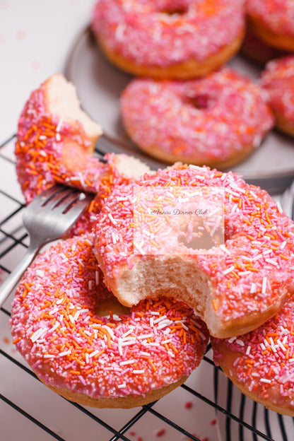 Home made pink- orange donuts PLR set