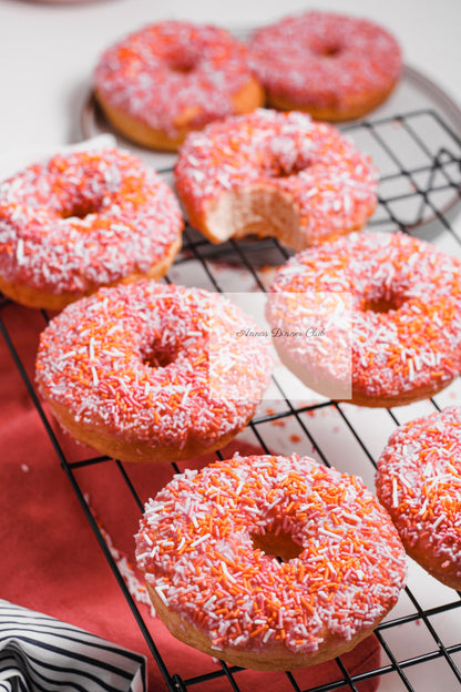 Home made pink- orange donuts PLR set