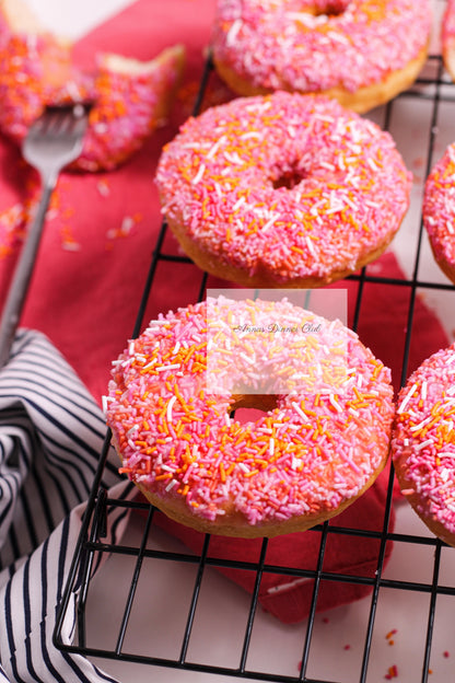 Home made pink- orange donuts PLR set