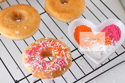 Home made pink- orange donuts PLR set