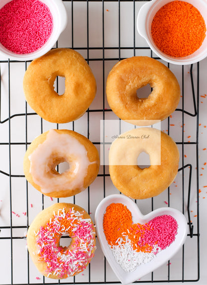 Home made pink- orange donuts PLR set