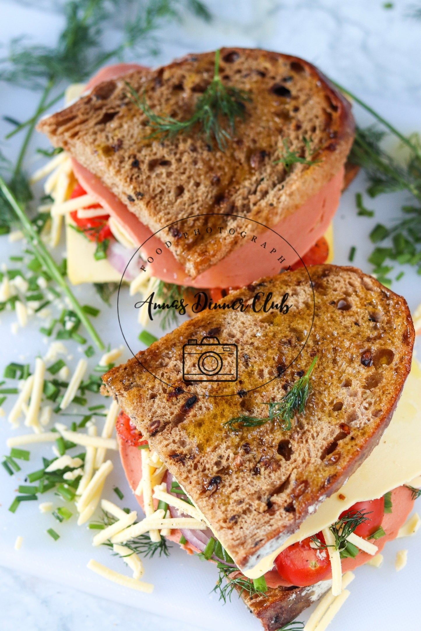 Air Fryer Vegan Cheese and Ham Sandwich set 2