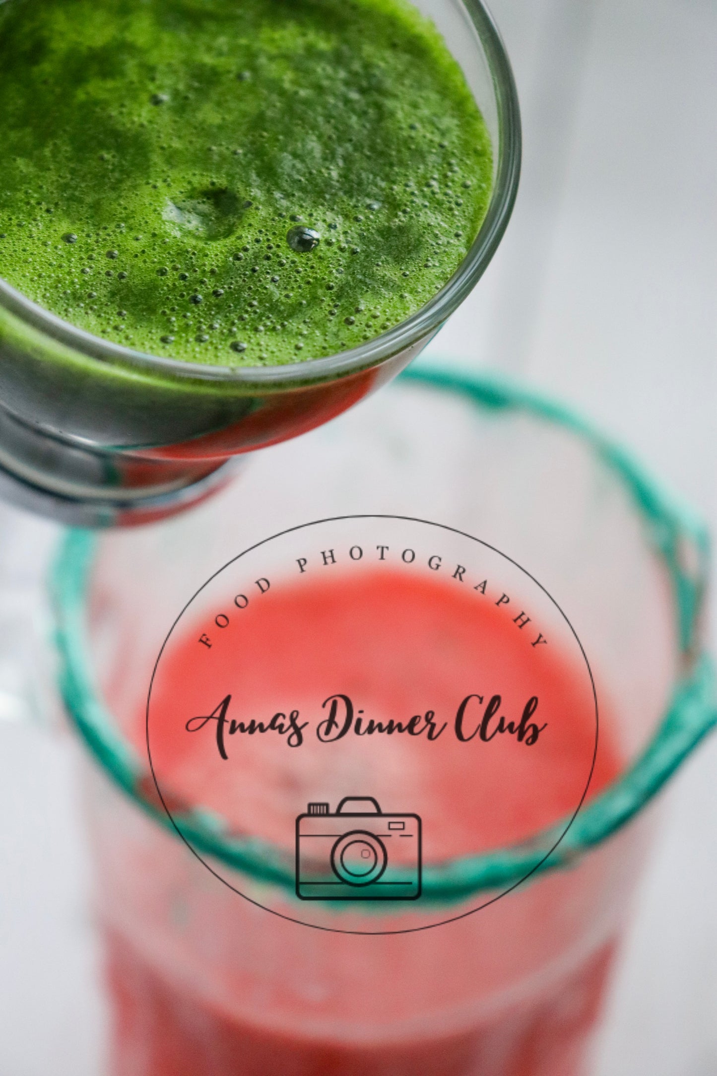 Grinch mocktail with natural food colouring - PLR set