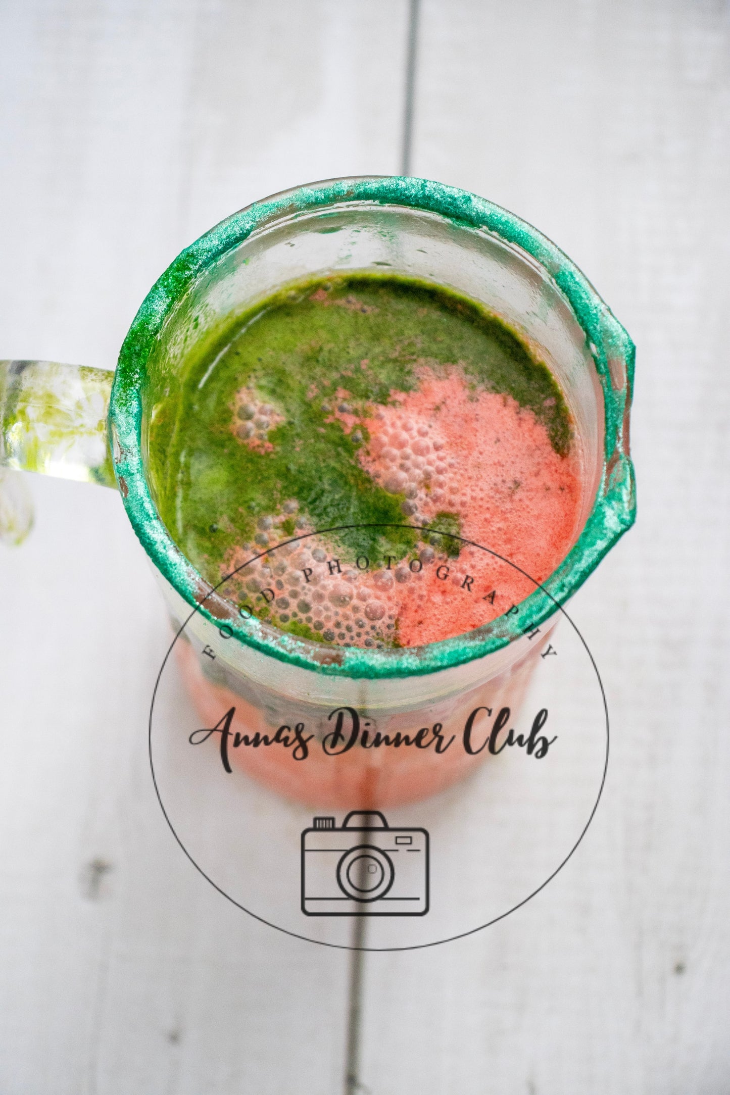 Grinch mocktail with natural food colouring - PLR set