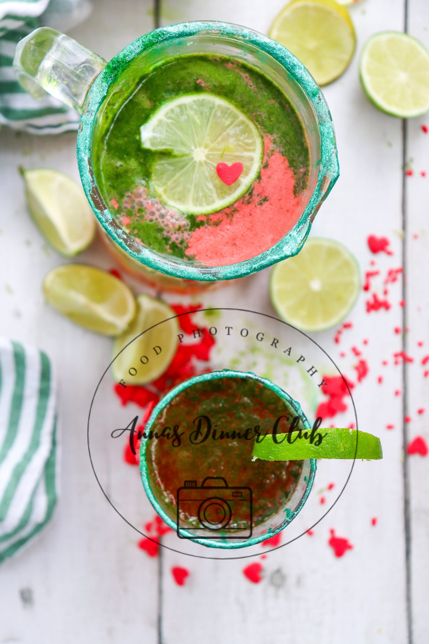 Grinch mocktail with natural food colouring - PLR set