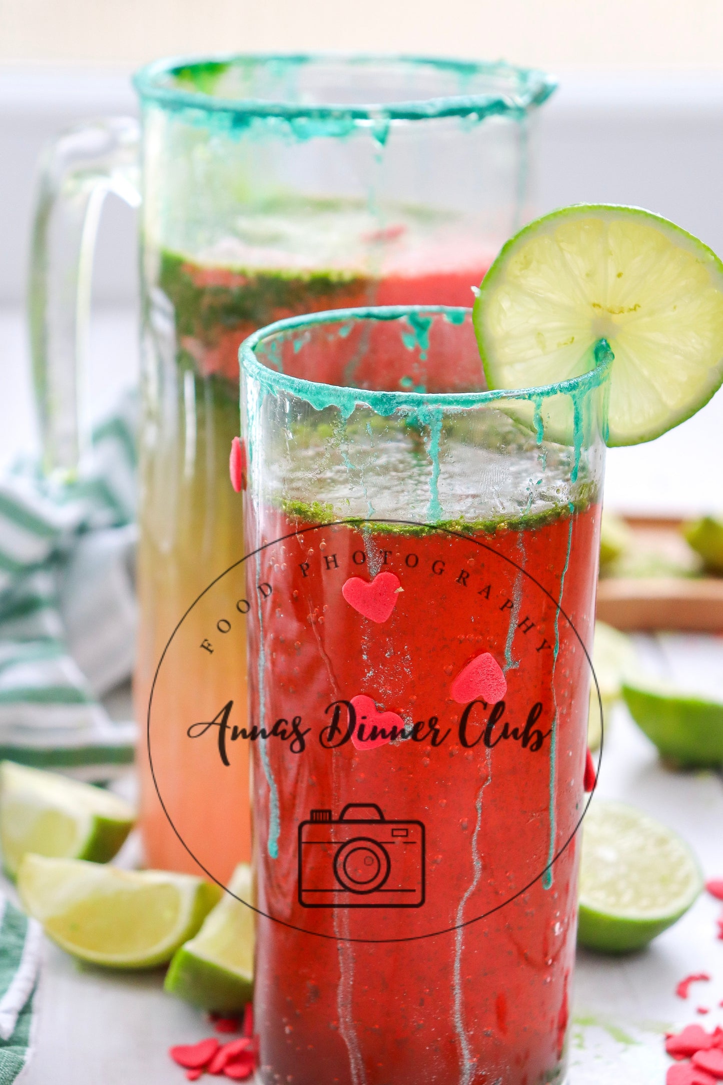 Grinch mocktail with natural food colouring - PLR set