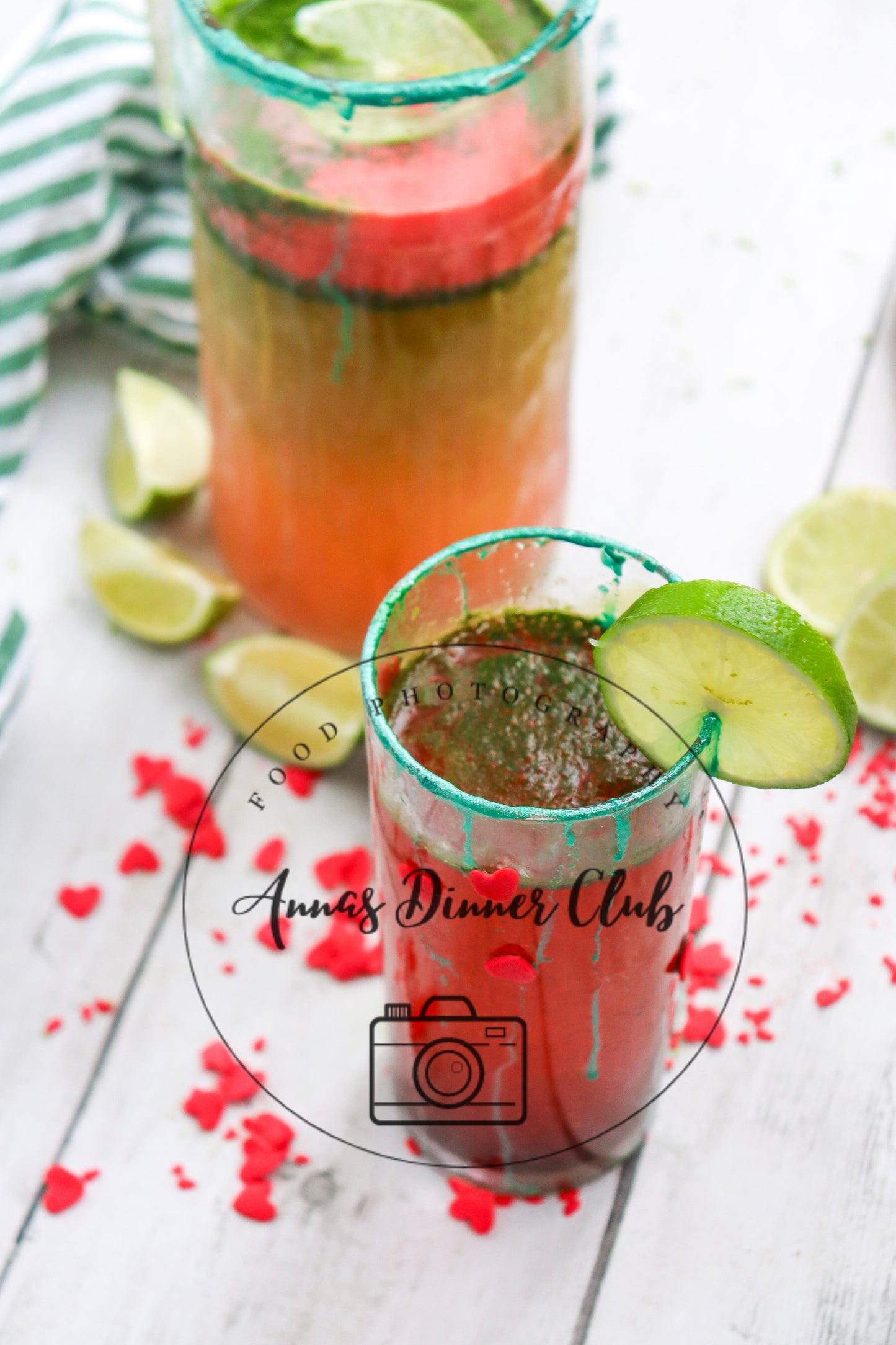 Grinch mocktail with natural food colouring - PLR set