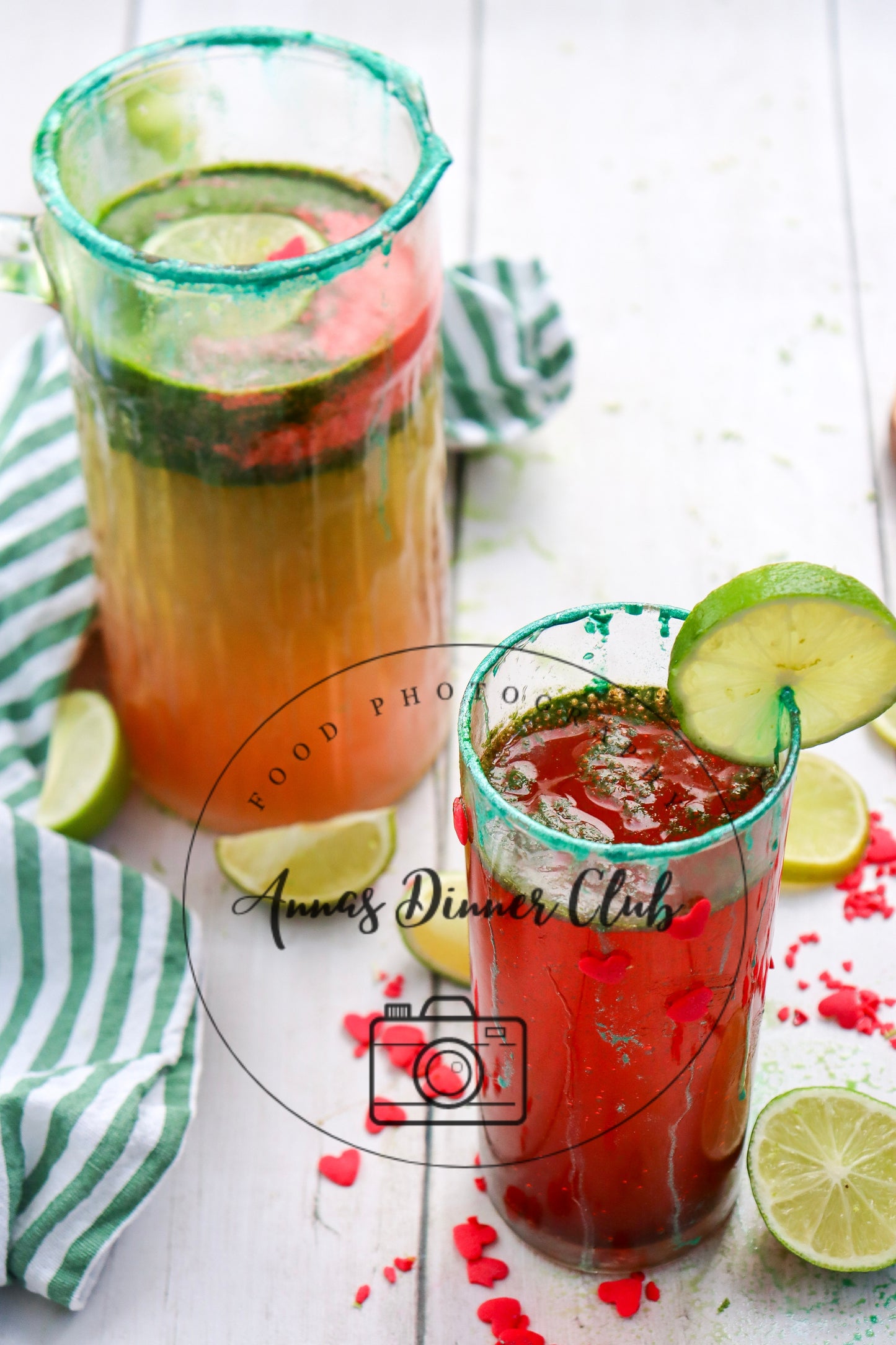 Grinch mocktail with natural food colouring - PLR set