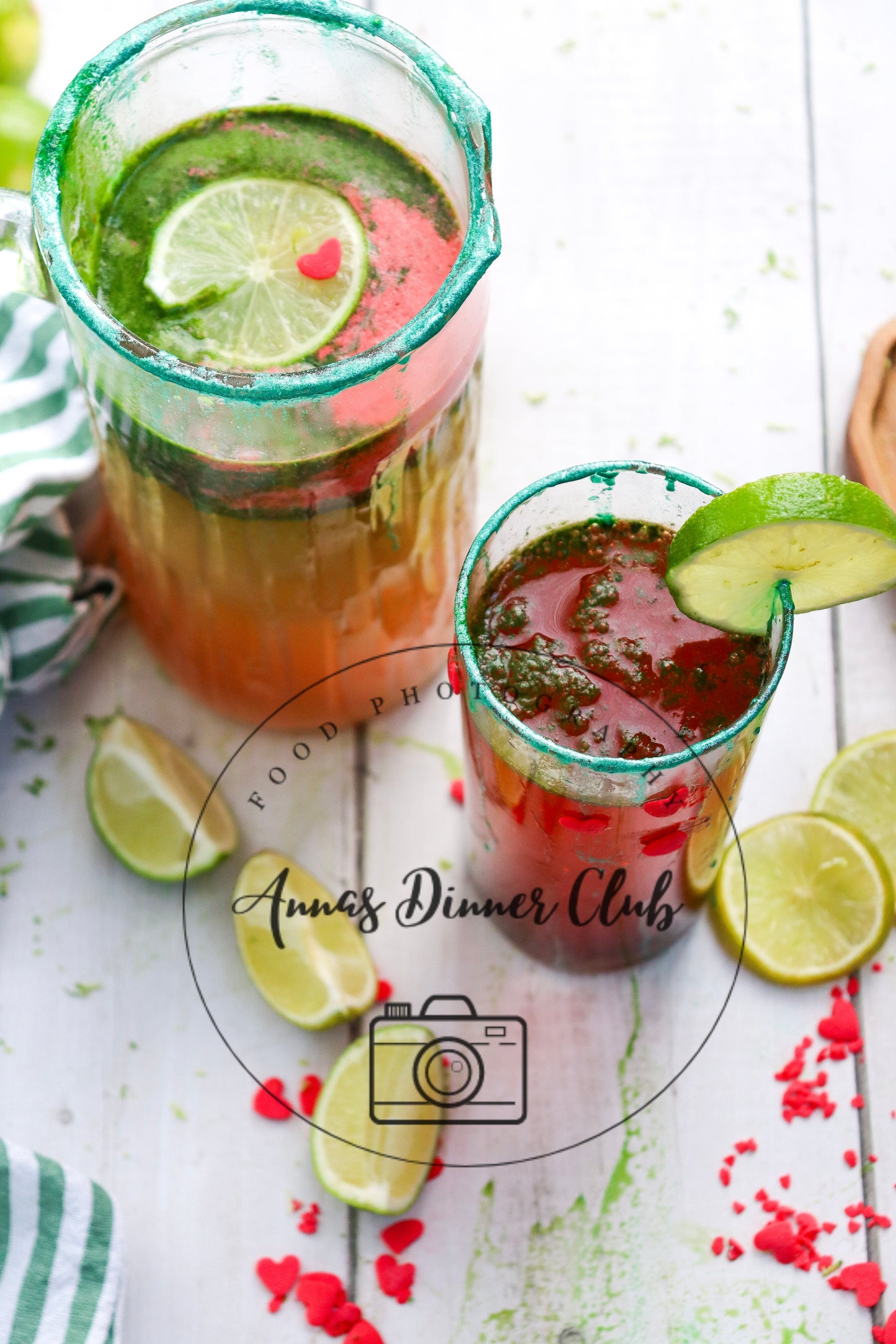 Grinch mocktail with natural food colouring - PLR set