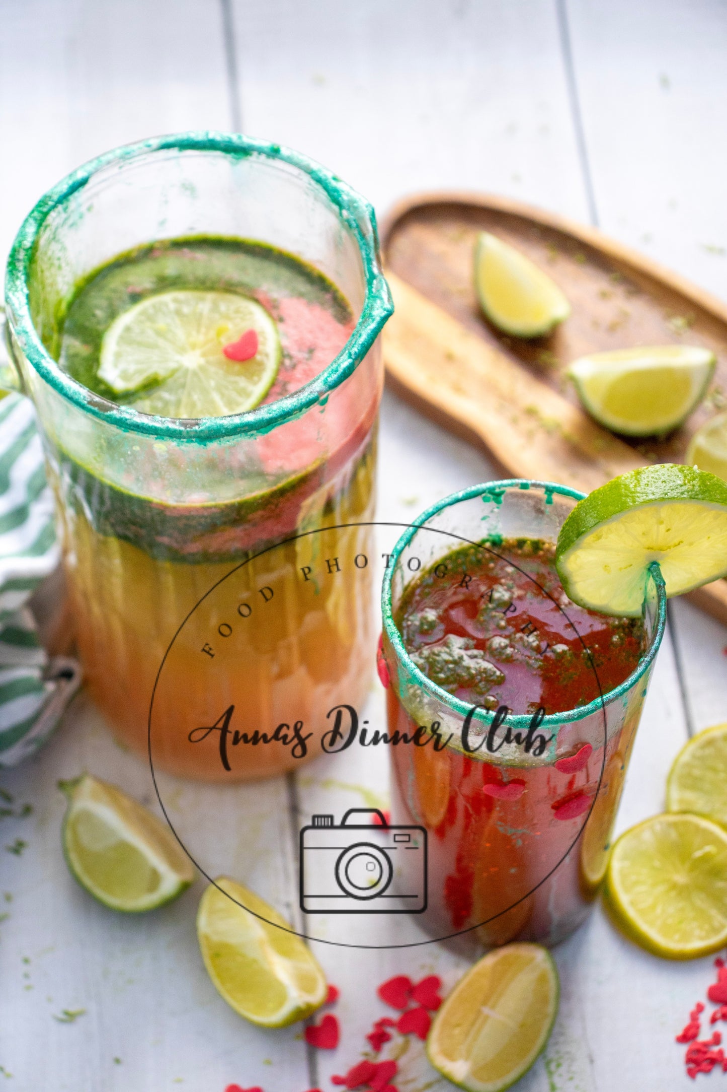 Grinch mocktail with natural food colouring - PLR set