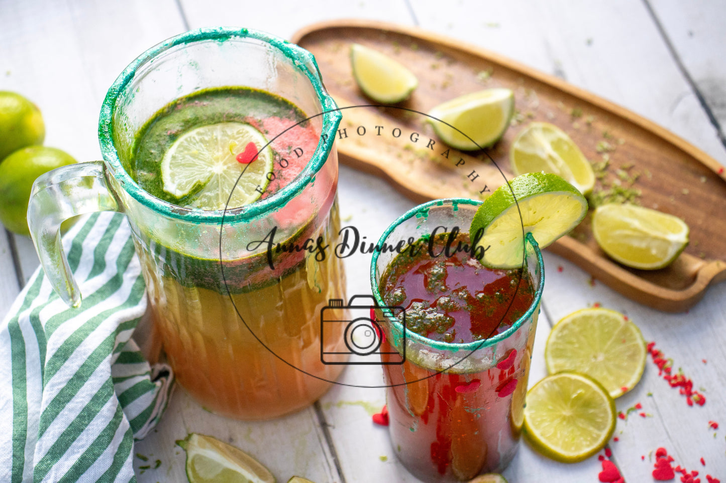 Grinch mocktail with natural food colouring - PLR set